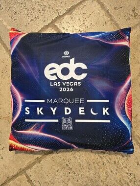 EDC Las Vegas 2026 Pillowcase and Pillow - Navy with Pink, Purple, Blue Accents